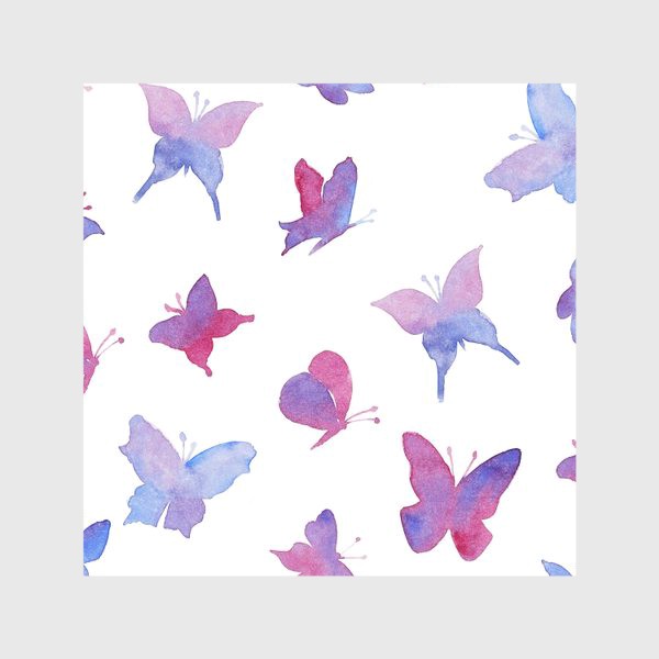 Скатерть «Акварельные бабочки на белом фоне »