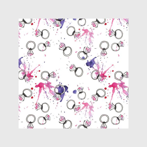 Скатерть «purple brilliants pattern. Колечки и бриллианты»