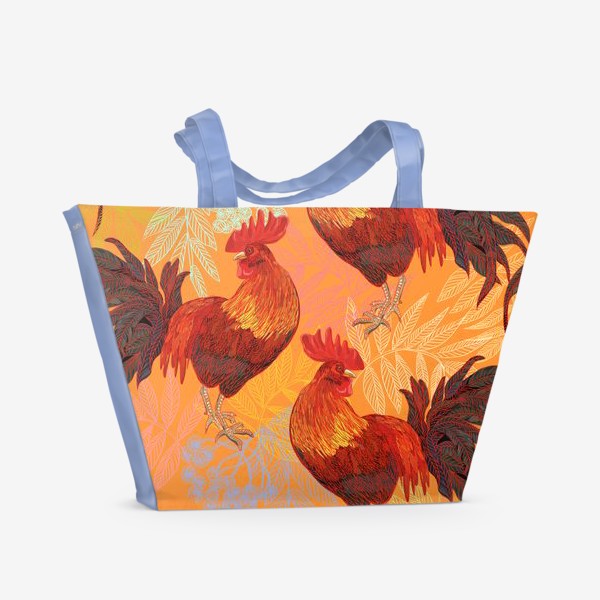 Пляжная сумка «осенние петушки»