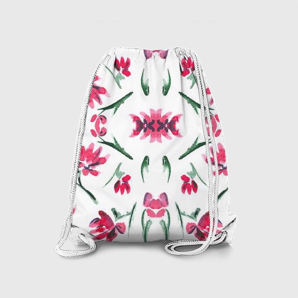 Рюкзак «Зеркальные розовые цветы»