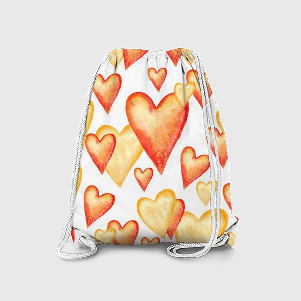 Рюкзак «Паттерн из акварельных оранжевых сердец»