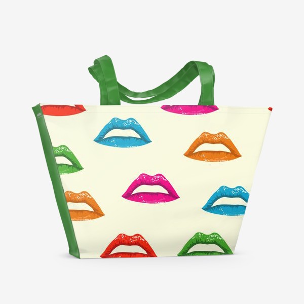 Пляжная сумка «bright lips»