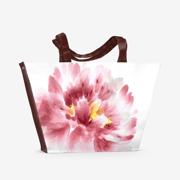 Пляжная сумка «Розовый пион в китайском стиле гохуа се-и»