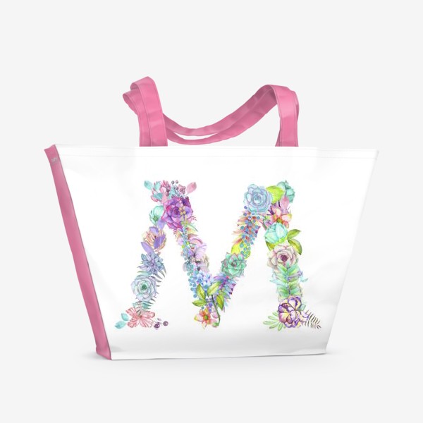 Пляжная сумка «Акварельно-цветочная "M"»