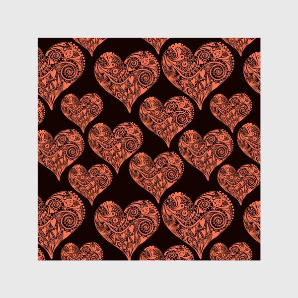 Шторы «Pattern With Pink Graphic Decorative Hearts»