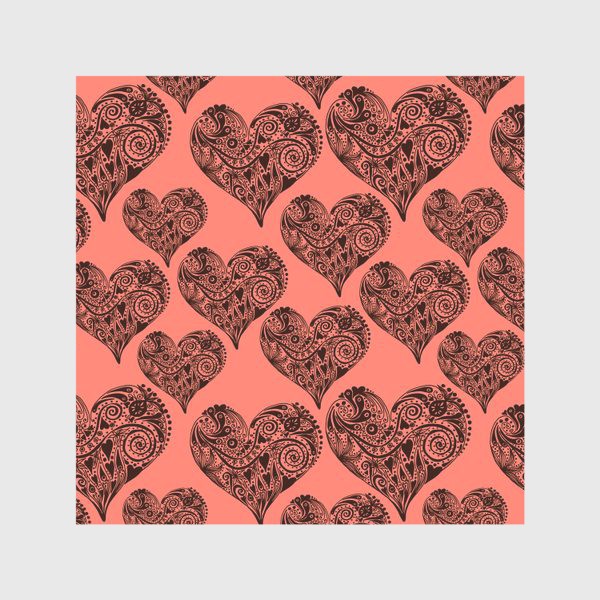 Скатерть «Pink Pattern With Graphic Decorative Hearts»