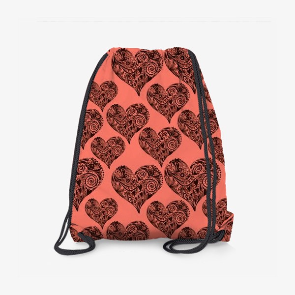 Рюкзак «Pink Pattern With Graphic Decorative Hearts»