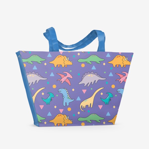 Пляжная сумка «Динозавры фиолет»