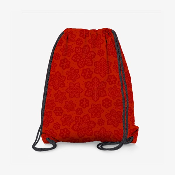 Рюкзак «Красный паттерн со снежинками»