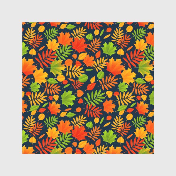 Скатерть «Осенний паттерн с разноцветными листьями»