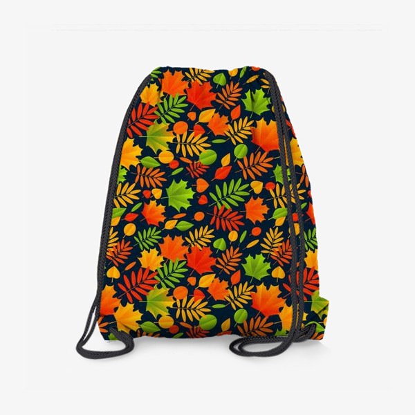 Рюкзак «Осенний паттерн с разноцветными листьями»