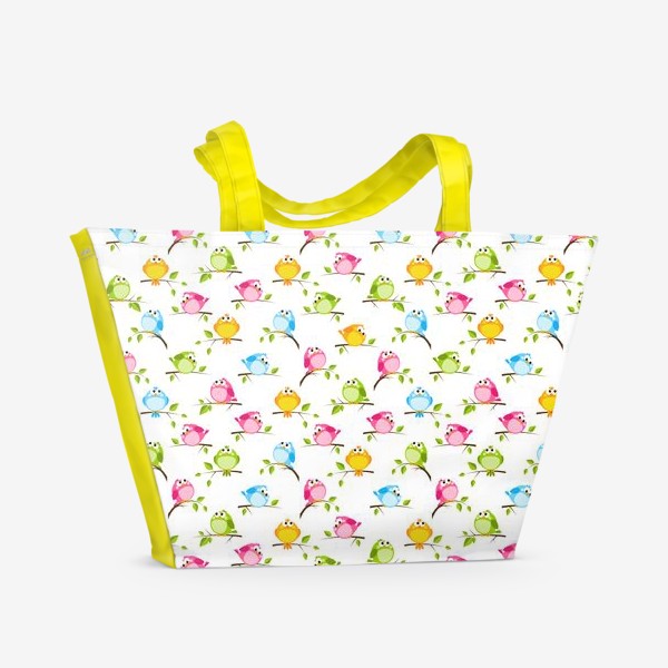 Пляжная сумка «Цветные птички»