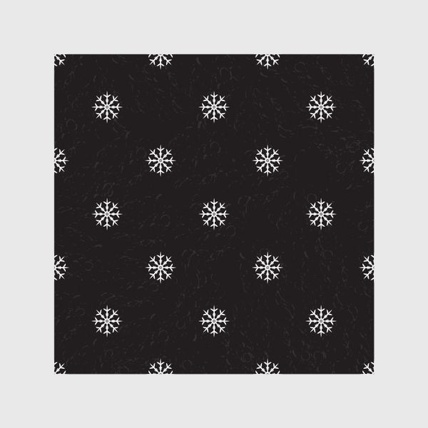 Шторы «Черный рождественский паттерн со снежинками»