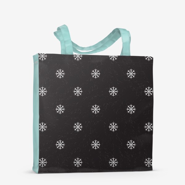 Сумка-шоппер «Черный рождественский паттерн со снежинками»