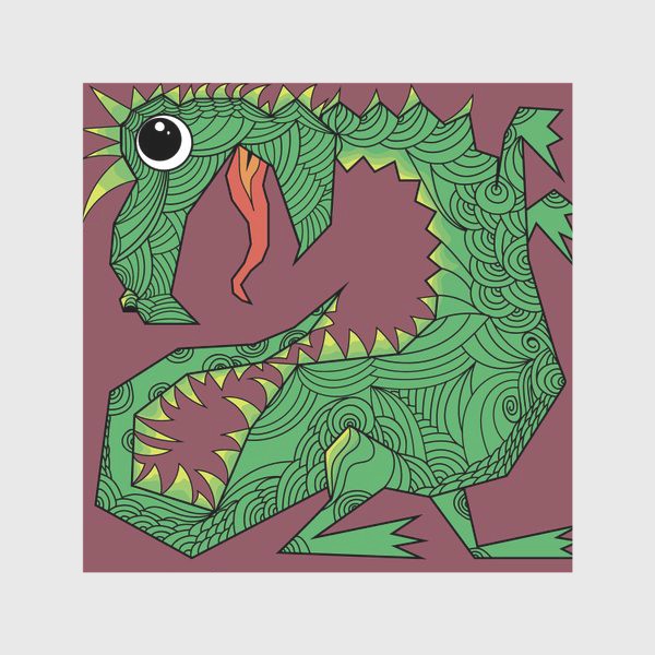 Скатерть «Динозавр с орнаментом»