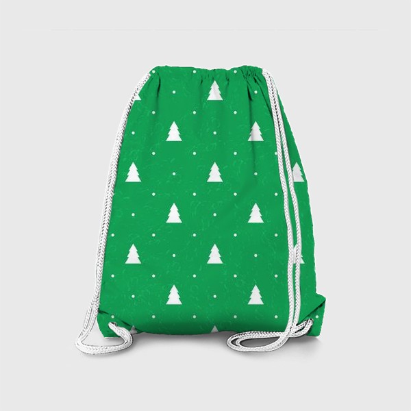 Рюкзак &laquo;Зеленый рождественский паттерн с елками&raquo;