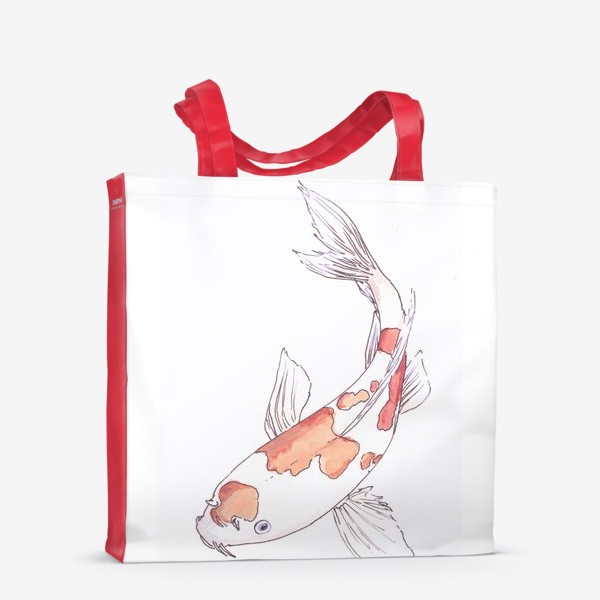 Сумка-шоппер «Рыбка карп Кои с рыжими пятнами»