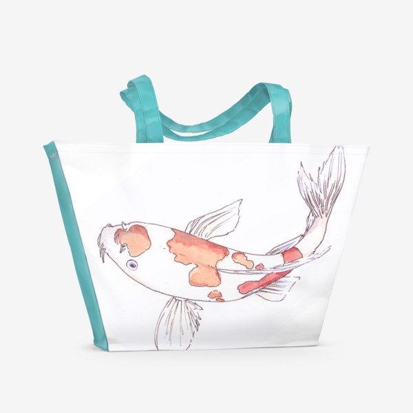 Пляжная сумка «Рыбка карп Кои с рыжими пятнами»
