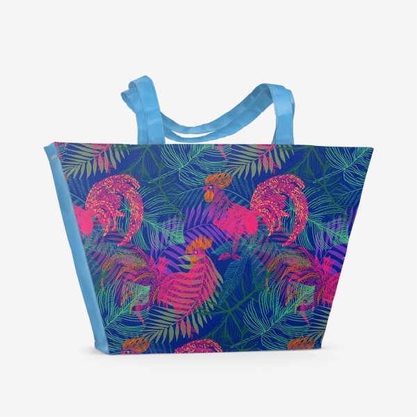 Пляжная сумка «психодельные петухи»