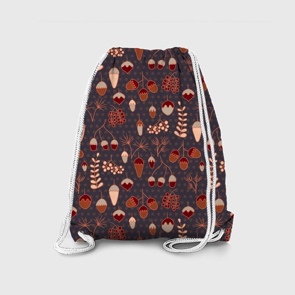 Рюкзак «Желуди, ягоды, листья. Теплые, коричневые тона»