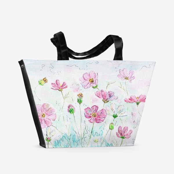 Пляжная сумка «Бело-розовое»