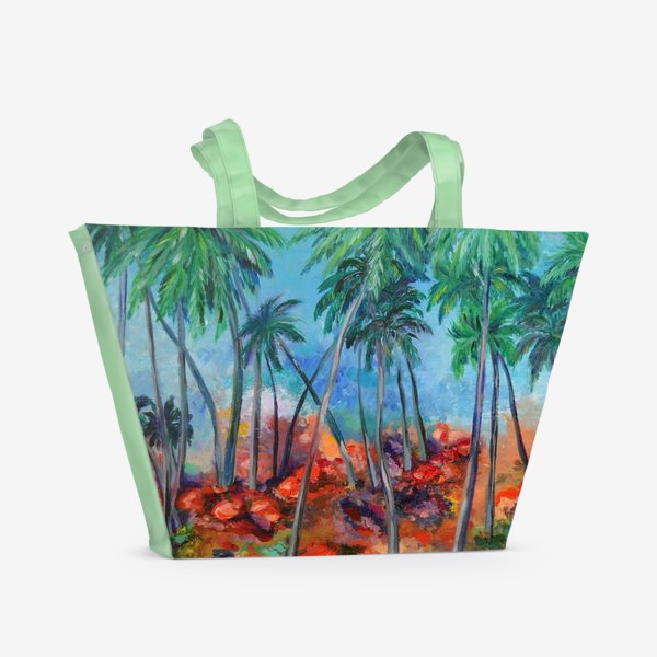 Пляжная сумка «Пальмы на пляже Кабо де Рама, Гоа, Индия»