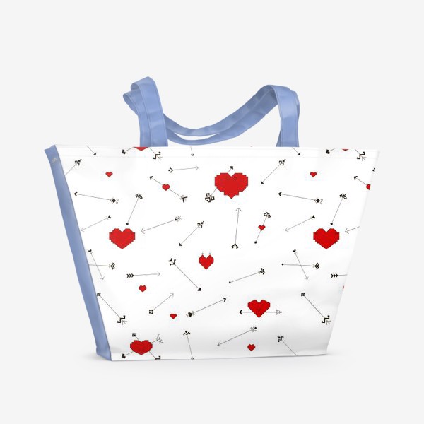 Пляжная сумка «Сердца со стрелами»