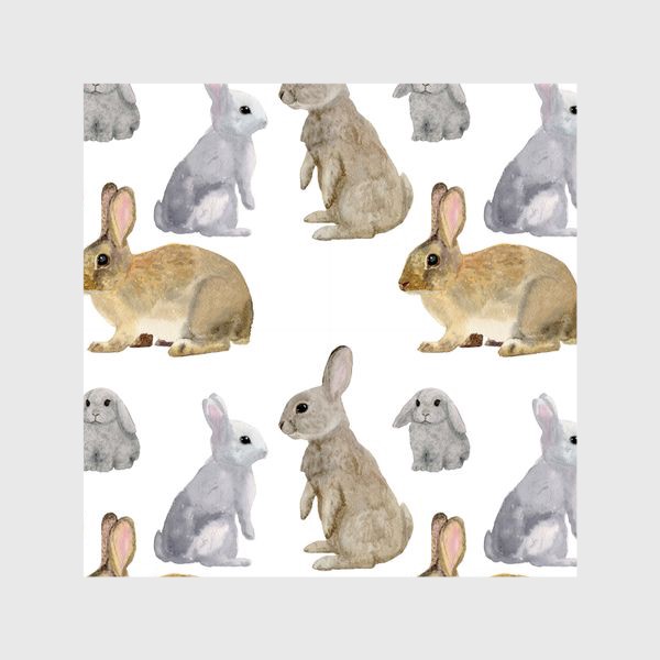 Шторы «Кролики на белом фоне »