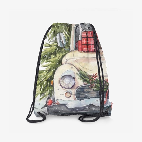 Рюкзак «Новогодний фургон с елкой и чаем»