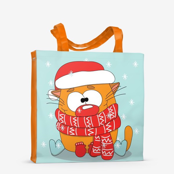 Сумка-шоппер «Котик в шарфе»