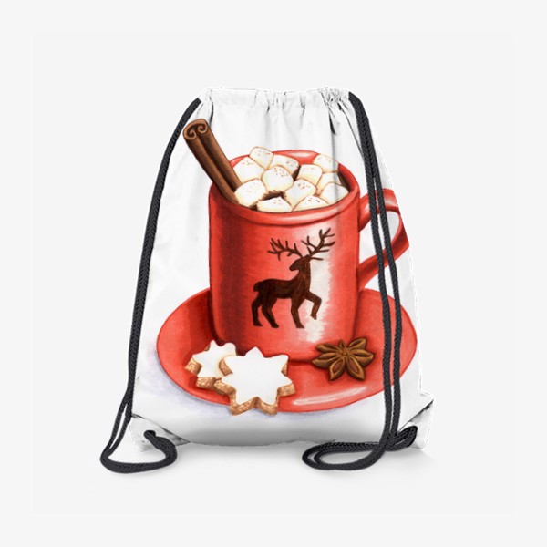 Рюкзак «Красная кружка с какао на новый год»