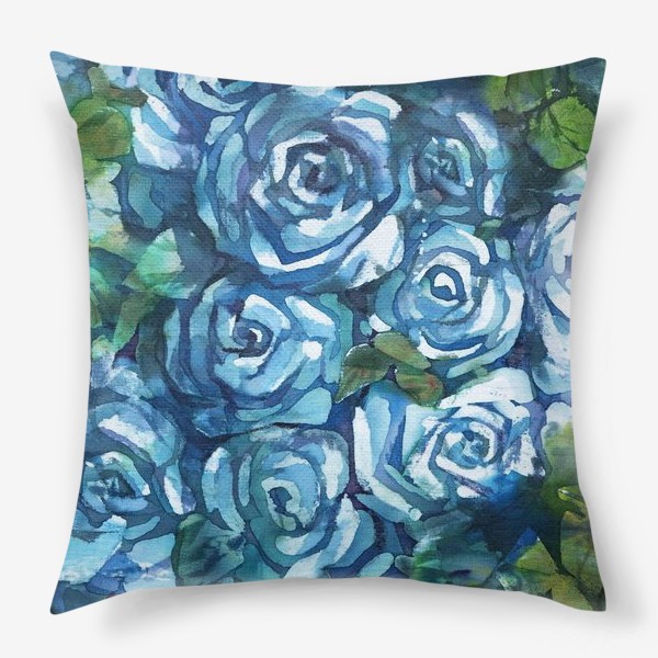Подушка «Голубые розы»