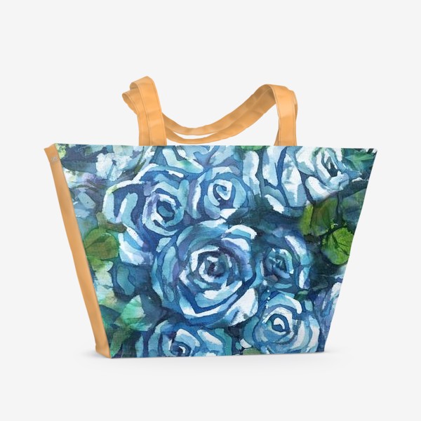 Пляжная сумка «Голубые розы»