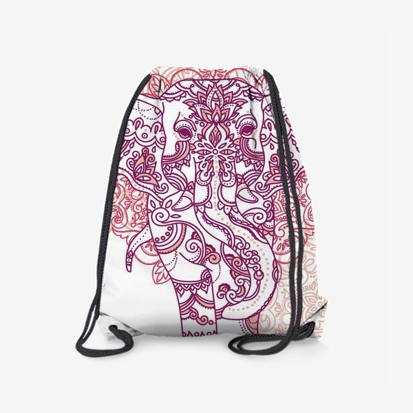 Рюкзак «Слон и романтичный индийский орнамент»