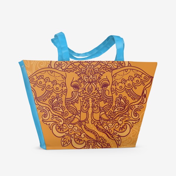 Пляжная сумка &laquo;Индийский слон на желтом фоне&raquo;