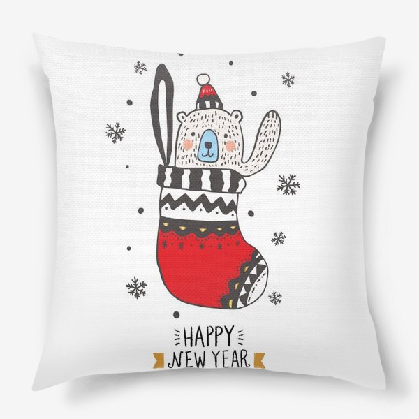 Подушка «мишка новый год»