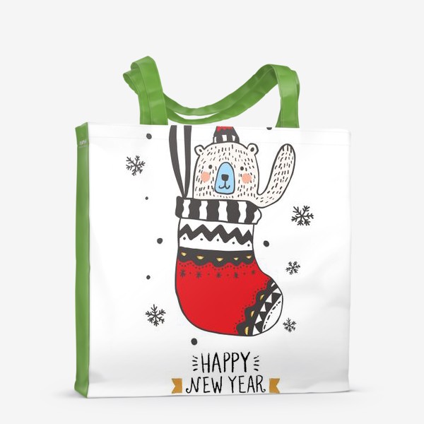 Сумка-шоппер «мишка новый год»