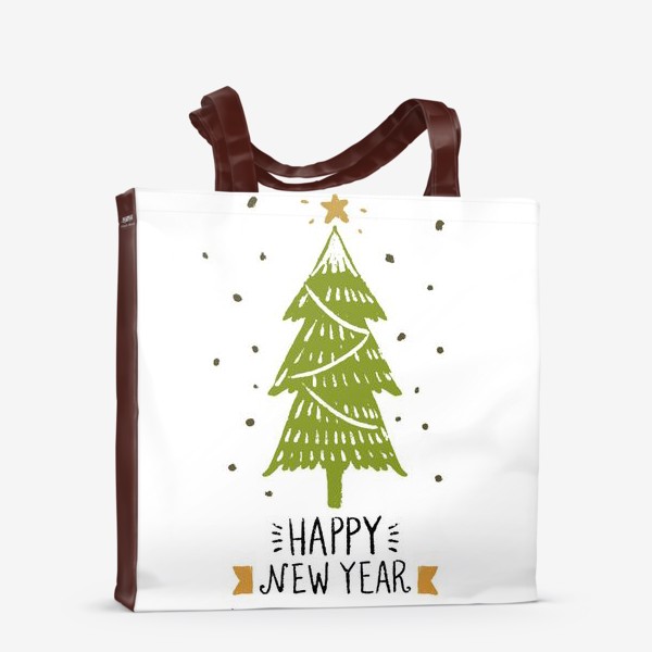 Сумка-шоппер «ёлка новый год»