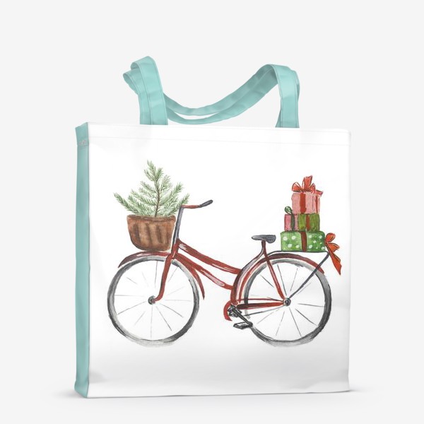 Сумка-шоппер «Рождественский велосипед»