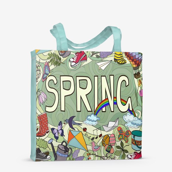 Сумка-шоппер «Весна и весенние элементы »