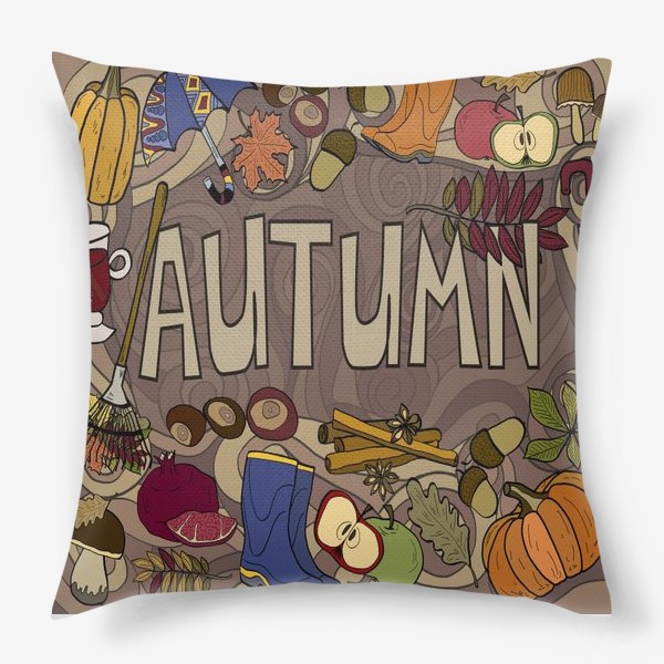 Подушка «Осень и осенние элементы»