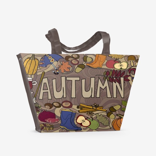 Пляжная сумка &laquo;Осень и осенние элементы&raquo;