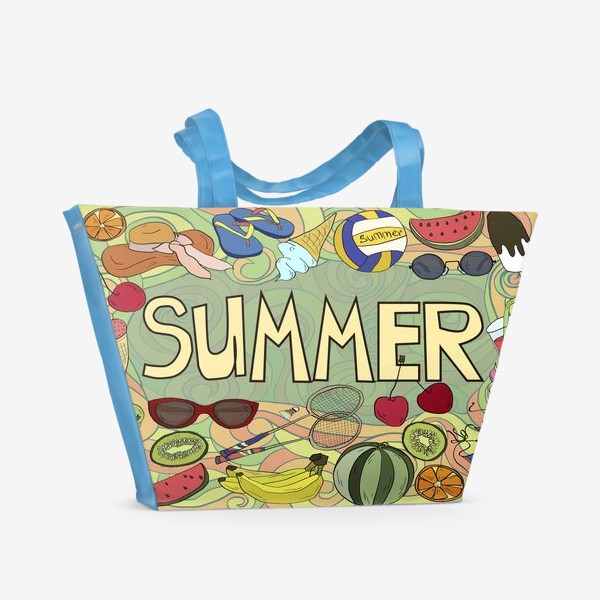 Пляжная сумка &laquo;Лето и летние элементы&raquo;