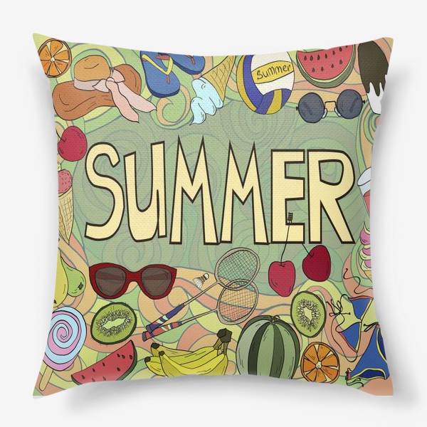 Подушка «Лето и летние элементы»