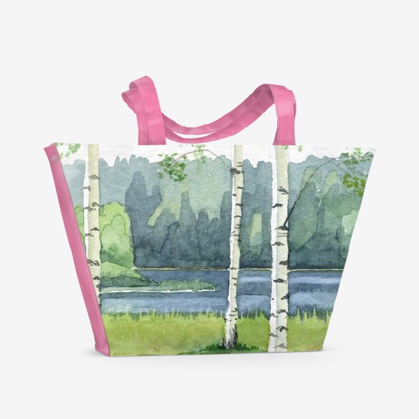 Пляжная сумка «Пейзаж с березами»