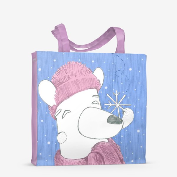 Сумка-шоппер «Зимний мишка. Диптих (иллюстрация 2)»
