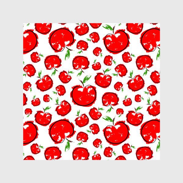 Шторы «Красные яблоки паттерн»