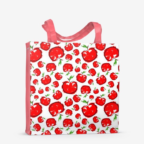 Сумка-шоппер «Красные яблоки паттерн»