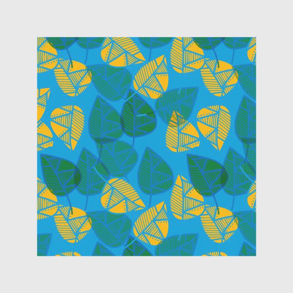 Скатерть &laquo;Полупрозрачные листья на синем фоне&raquo;
