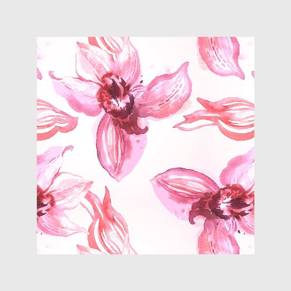 Скатерть «Акварельный паттерн с орхидеями»